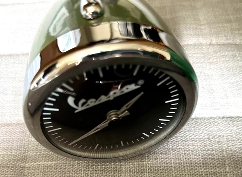 Vespa Clock headlight design green color Quartz Movement With box Cover
