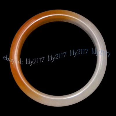 Brazalete Brazalete Natural Blanco Naranja Jadeíta Gemas 56-62mm Mujer Joyería Foto 1 de 4