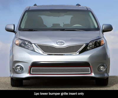 Compatível com 2011-2017 Toyota Sienna SE estilo favo de mel para-choque inserção de grade de malha cromada - Imagem 1 de 4