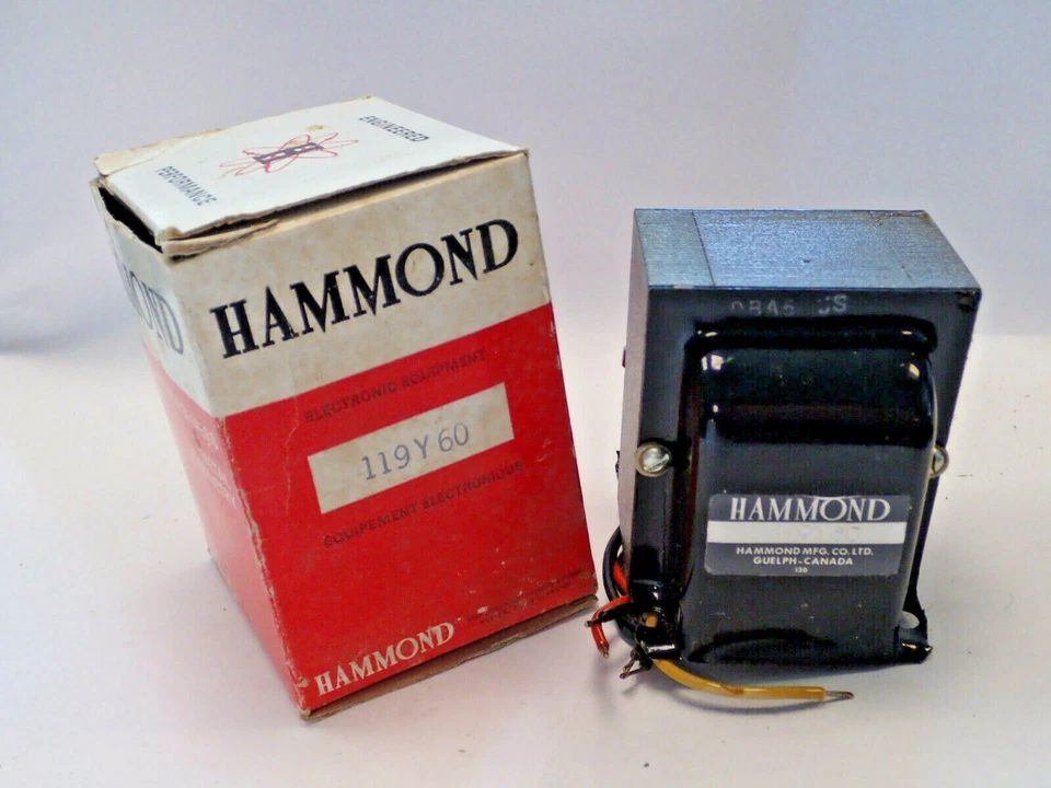 HAMMOND 119Y60 AUDIO AUTOTRANSFORMER LINE MATCHING 60W, LINE OUTPUT 25/70V, NEW - Image 1 of 2