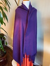 100% cashmere shawl 3-ply 36”x80”, thick, soft and warm, royal purple