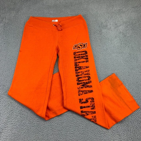Oklahoma State Cowboys Joggers Womens Large Orange Boot Cut NCAA OSU Football Cover