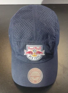Mitchell Ness Red Bull New York Soccer Hat Cap Strap Back Blue Vented 5 Panel - Picture 1 of 10