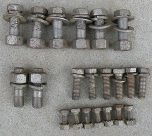 CHRYSLER IMPERIAL FRONT BUMPER BRACKET NUTS BOLTS ROUND FLAT WASHERS 1958 58 OEM - Picture 1 of 8