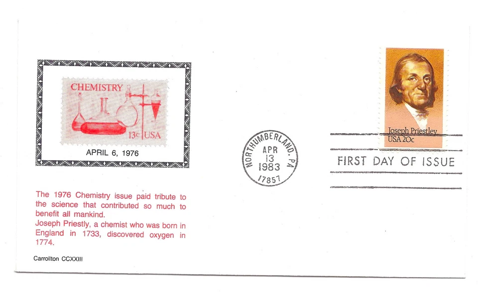 2038 Joseph Priestley, Carrollton, FDC  - Image 1 of 1