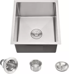 Lavello acciaio inox calibro 16 17 x 19 pollici sottopiano per cucina bar e camper - Foto 1 di 6