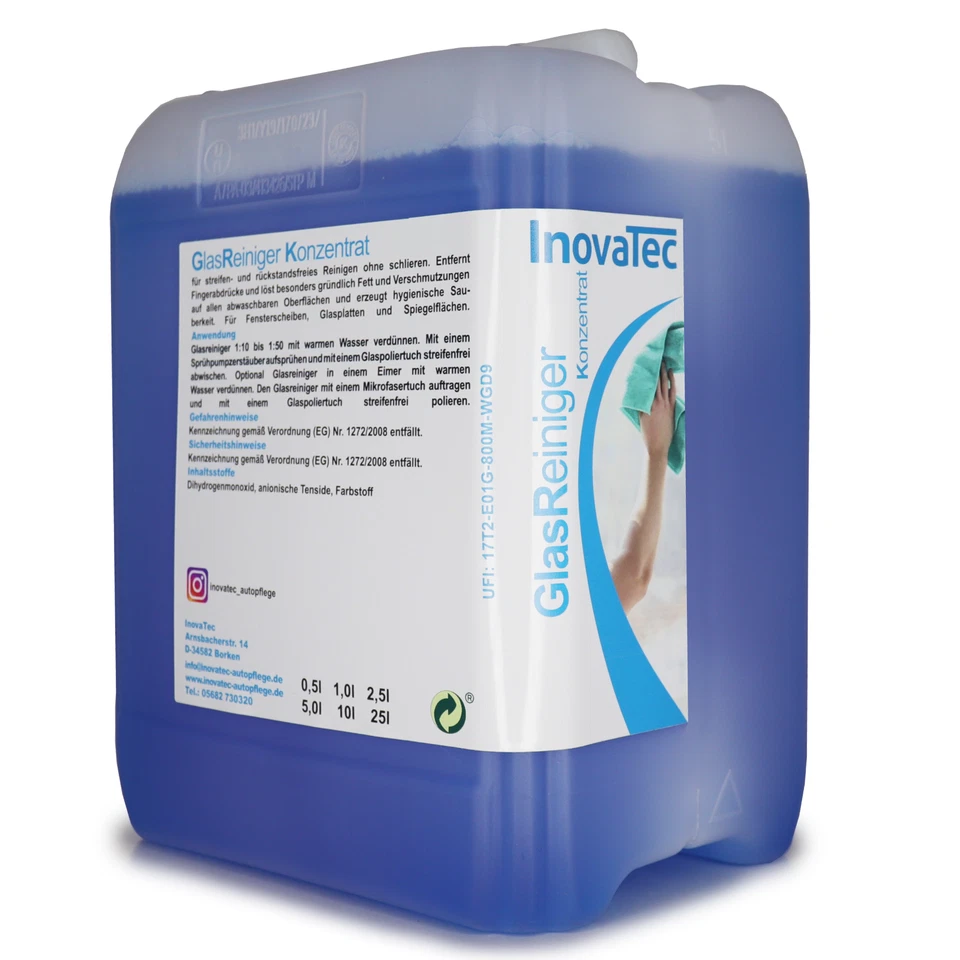 Glasreiniger Konzentrat Spiegelreiniger Bad Auto InovaTec 10l Glas Reiniger - Bild 1 von 1