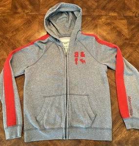 Abercrombie 15/16 Gray w/ Red Zip Up Hoodie Boys Sweat Shirt - Picture 1 of 5