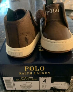Polo Ralph Lauren Toddler Boy's OWEN-EZ BROWN LEATHER Boots Shoes-sz 4, 5  - Picture 1 of 7