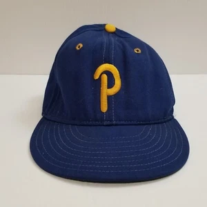 VTG University Of Pitt Pittsburgh College Panthers Navy Cap Hat USA Made 7 3/8 - Picture 1 of 8