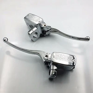 Chrome 1" 25mm Handlebar Reservoir Brake Hydraulic Clutch Master Cylinder Lever - Picture 1 of 10