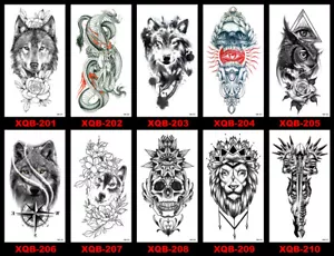 8 X Temporäre Tattoos Körper Arm Tattoo Aufkleber Halbärmel Fake Wasserdicht USA - Bild 1 von 1