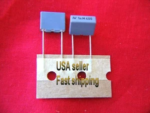 25pc  .001uf (0.001uf, 1000pf, 1nf) 400V radial metalized film poly capacitors  - Picture 1 of 1