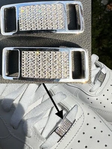 Iced Solid 925 Sterling Silver Lace Locks For Sneakers Nike AF1 Jordans Etc - Picture 1 of 23