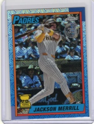 2025 Topps Series 1 Jackson Merrill 1990 35th Chrome Silver Pack Mojo #T90C-34 - Image 1 of 2