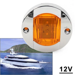 Round 12V LED SeiteMarker Trailer Licht Amber Lampe für LKW Trailer RV Boat - Bild 1 von 6