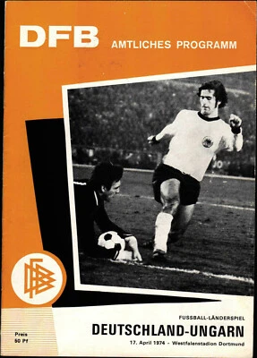 17.04.1974 Deutschland - Ungarn, Dortmund, Rückblick WM-Finale 1954, Gerd Müller - Bild 1 von 4