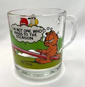 Vintage 1978 McDonald's Garfield Clear Glass Coffee Mug/Cup Anchor Hocking USA - Picture 1 of 11
