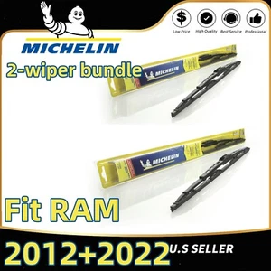 For Michelin Wiper Blades Set for RAM 1500/2500/3500 2012-2022 FRONT Left Right - Picture 1 of 12