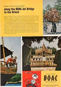1963 British Overseas Airways Airlines BOAC "Jet Bridge to the Orient" PRINT AD - Picture 1 of 1