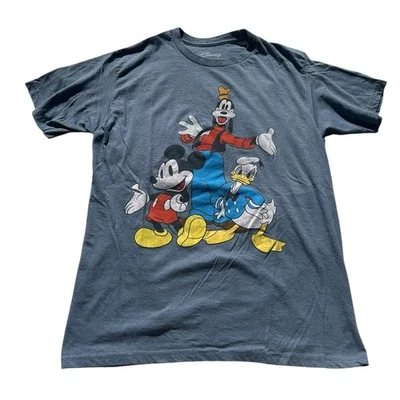 Disney Mujer Azul Grandes Tres Mickey, Goofy, Donald Camisetas Manga Corta Talla M Foto 1 de 4