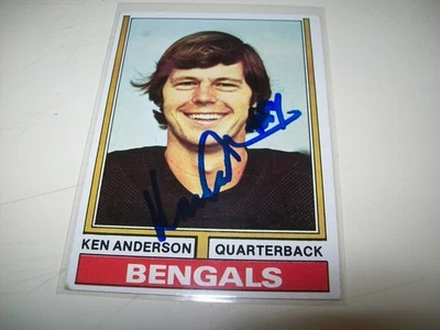 1974 TOPPS 2ND YEAR KEN ANDERSON AUTOGRAPH SIGNED AUTO #401 CINCINNATI BENGALS - Image 1 of 2