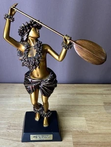 Statua ragazza hula hawaiana Kim Taylor Reece PAHOE canoa pagaia resina colata a freddo - Foto 1 di 12