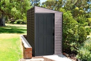 DURAMAX Kunststoff-Gerätehaus 1,2x2,4m Grau 120x240cm - Bild 1 von 5