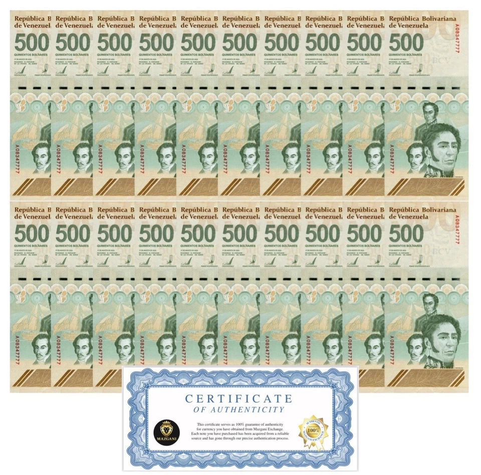 Venezuela 500 Digitales 2023 Stck 20 Cir. 500 Millionen Bolivar Soberano USA - Bild 1 von 4