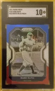 2021 Prizm Babe Ruth Short-Print Red White & Blue Refractor SP SGC-10 GEM-MINT🔥 - Picture 1 of 4