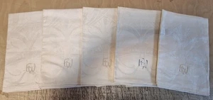 5 schöne alte Leinen Handtücher JUGENDSTIL Blumen Muster Design 0,49m x 1,06m - Bild 1 von 6
