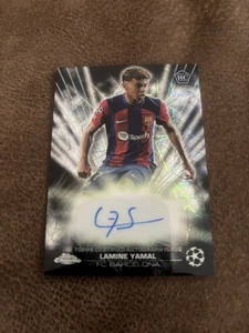 2023-24 Topps Chrome UEFA Lamine Yamal RC Rookie Auto Black Lazer SSP - Picture 1 of 4