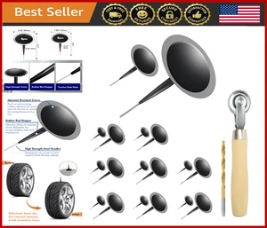 Tire Repair Kit 16Pc | Puncture Plug Tools & Patch Roller | Car & Bike Fix - Picture 1 of 7