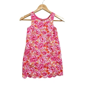 Tommy Bahama Girl's Sleeveless Hot Pink Tropical Floral Cotton Dress Size 6 - Picture 1 of 7