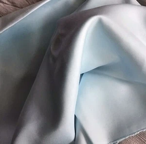 SILK  TWILL PALE BLUE FLUID FABRIC REMNANT 49 CMS. X 85 CMS. NEW & FREEPOST! - Picture 1 of 6