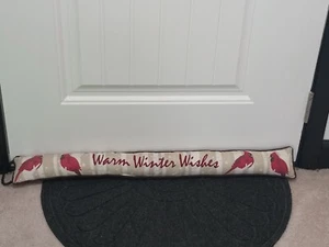 Vintage Christmas Winter Wishes Cardinal Door Draft Blocker Noise Reducer Floor - Picture 1 of 24