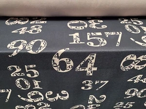 Waterfall textured scuba Stretch jersey fabric, per metre - numbers print - grey - Picture 1 of 3