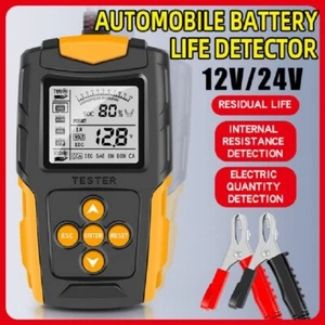 Car Lead-Acid Battery Tester 12V 24V LCD Charging Load Test Diagnostic Analyzer - Bild 1 von 9