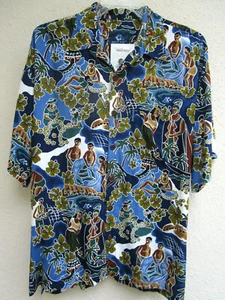 MANGO MOON..RAYON..GARY SKINNER..HAWAIIAN..SHIRT..MEN NEW TAGS..sz XL - Picture 1 of 5