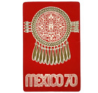 Carte postale aztèque armoiries 1970 pied ballon de football velours Mexique débloquée