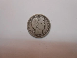 Medio dólar barbero de la década de 1905 en muy buen estado+ - Imagen 1 de 2