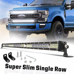Slim For Ford F-250 F-350 Super Duty 30in Single Row LED Light Bar Combo 6500k  - Picture 1 of 12