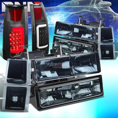 PARA 94-02 CHEVY C10 AHUMADO 8 PIEZAS FARO + PARACHOQUES + SEÑAL + LUZ TRASERA LED 3D AHUMADA Foto 1 de 4