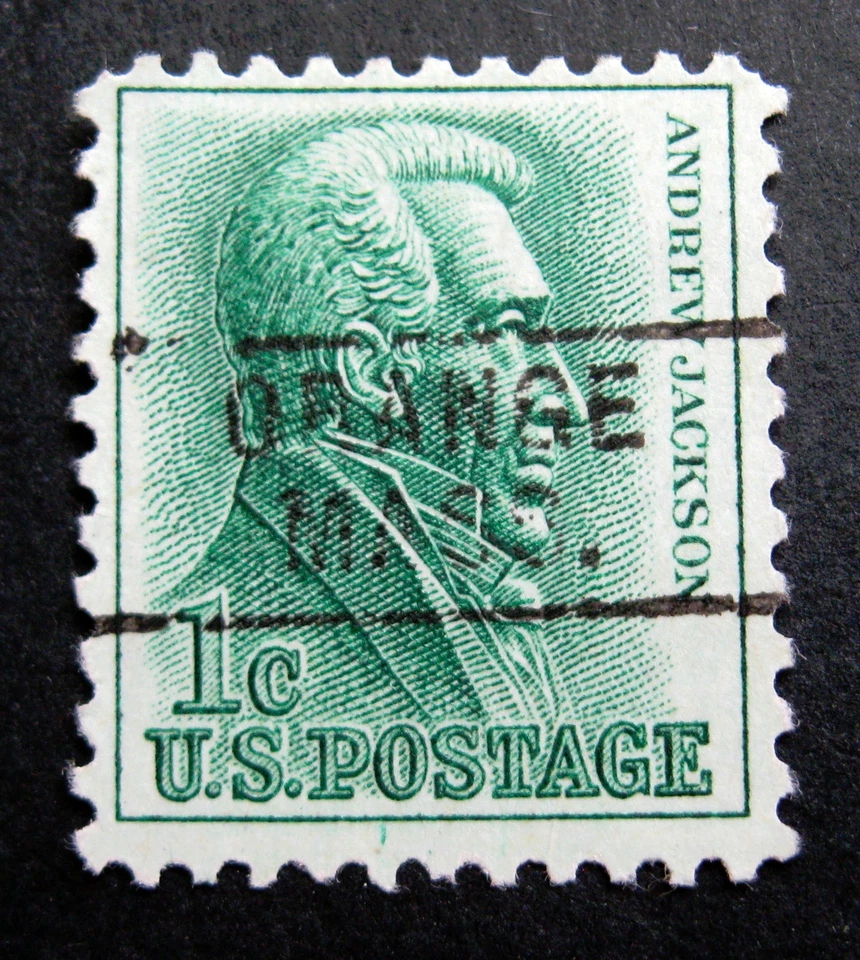 Sc # 1209 ~ 1 cent Andrew Jackson Issue, Precancel, ORANGE MASS. #2 - Image 1 of 1