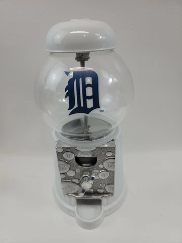 Detroit Tigers official MLB Licensed M&M candy gum ball machine White H 9.5 inch Cover