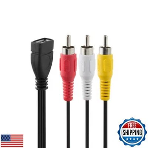 Herfair USB to RCA Adapter Cable USB 2.0 A Female to 3 RCA Male AV Composite - Picture 1 of 5