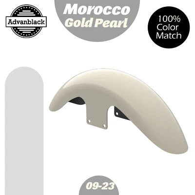 Guardabarros delantero corto Marruecos Gold Pearl Holeshot 21"" para Harley 09-23 Foto 1 de 4