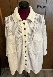 HARD TO FIND "WE THE FREE" slouchy oversized open knit coverup shirt, w-xs/s NEW - Picture 1 of 17