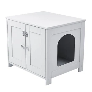 Cat House Litter Box Wooden Cabinet Enclosure Furniture Hidden Cabinet Cover - Picture 1 of 20