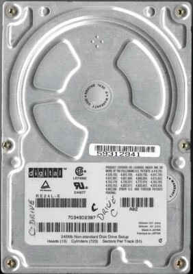 Quantum Digital 240AT 240MB Ide Hard Drive P/N: GM24A474 Rev 02-L - Image 1 of 2